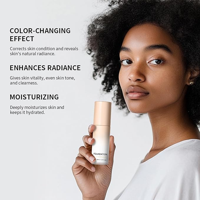 Color Changing Foundation, Color Correcting CC Cream with Centella, Even Red Skin Tone, Lightweight Non-Greasy, Hydrating, Sheer Coverage, Multiuse Face Concealer with Natural Finish(White)
