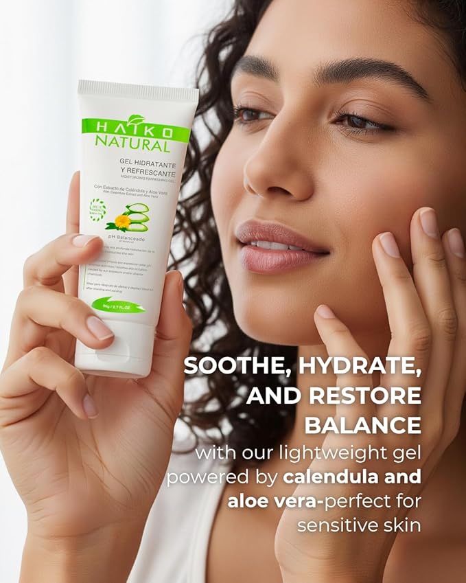 Soothing Gel with Calendula & Aloe Vera. Hydrating & Calming Paraben-Free Formula for Irritated Skin. Ideal After Sun, Shaving, Waxing or Daily Skin Hydration - 2.7 fl oz / 80g