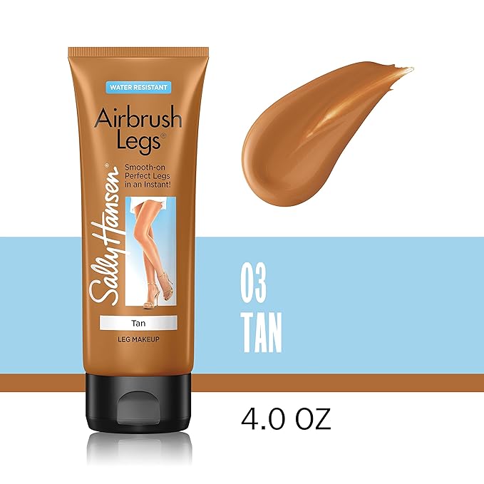 Sally Hansen Airbrush Legs Leg Makeup Lotion | Easy Application, Flawless-Looking Legs, Water-Resistant, Transfer-Proof | Tan | Natural Tan Finish