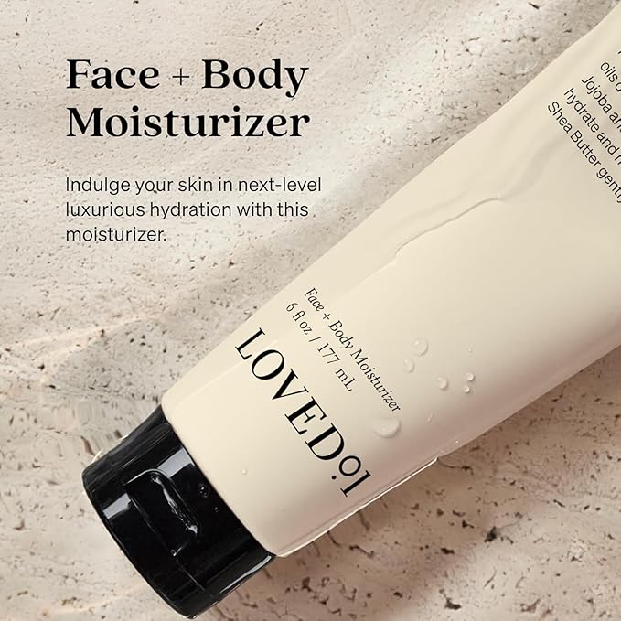 Loved01 Daily Face & Body Moisturizer, John Legend Skincare, Fragrance-Free & Non-Greasy Shea Butter Cream, Deep Hydrating Formula for Dry & Sensitive Skin, Vegan & Cruelty-Free, 6 oz
