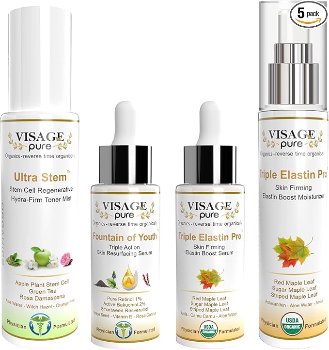 Essential Wrinkle Reversing Set. The Essential Set to Control and Reverse Wrinkles - Organic - Physician Formulated - Research Supported