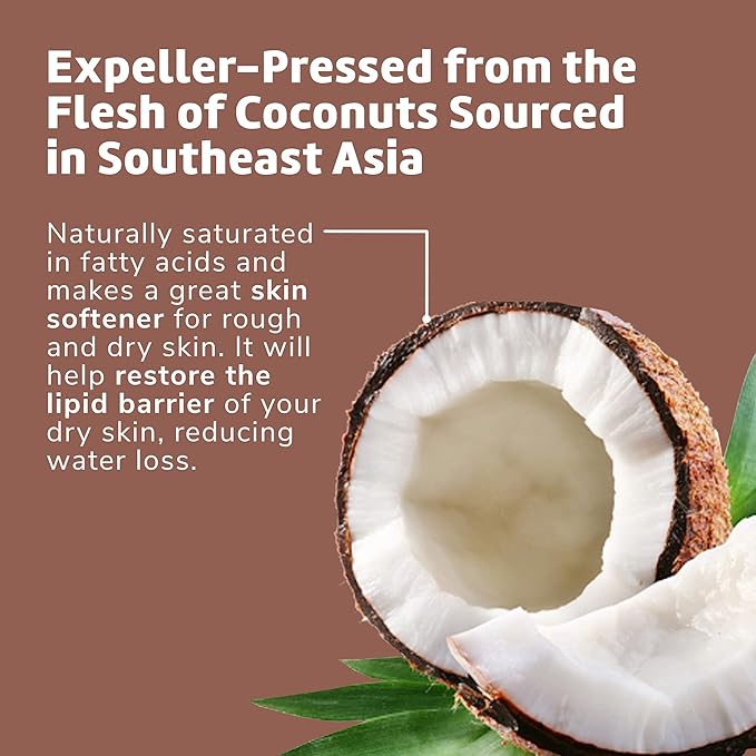 De la Cruz Coconut Oil - Expeller Pressed Coconut Oil for Skin and Hair - Natural Moisturizer for Skin and Hair - 2.2oz
