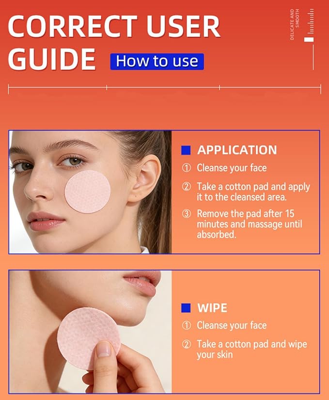 Facial Peeling Toner Pad for After-Sun Repair, Blackhead & Makeup Removal, Firming with Red Succinic Acid Panthenol - Exfoliating & Cleansing Pads Anti-Wrinkle Korean Skincare Moisturizing, 70 Pads