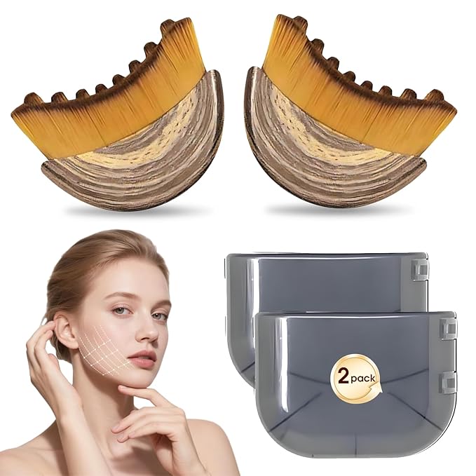 2 PCS Lymphatic Contour Face Brush, Lymphatic Face Brush Anti-Puffiness, Detox & Lift, Lymphatic Brush, Facial Brush Ergonomically Designed to Fit The Skin Precisely and Relieve Fatigue