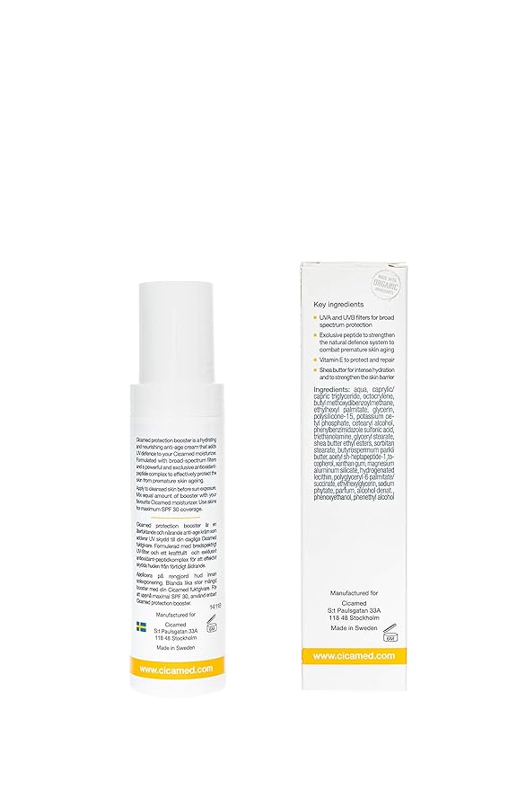 Cicamed Organic Science SPF Booster 30+ Facial Protection UVA/UVB, Anti Pollution Anti-Aging Sunscreen