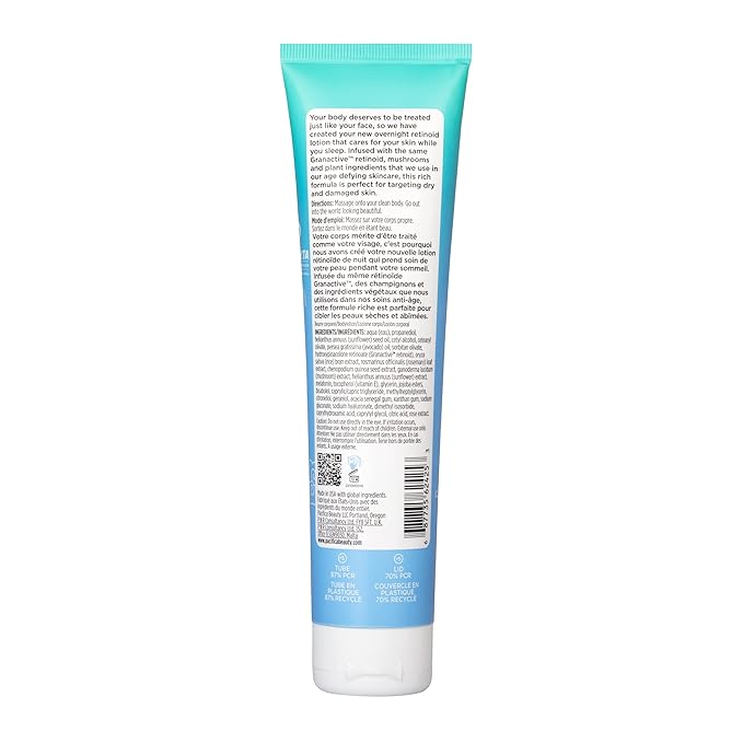 Pacifica Wake Up Beautiful Body Lotion & Serum Set of 2 – Overnight Body Treatment w/Granactive Retinoid, Mushroom & Melatonin, Hydrating Moisturizer Duo for Plumper Skin, Vegan & Cruelty-Free Clean
