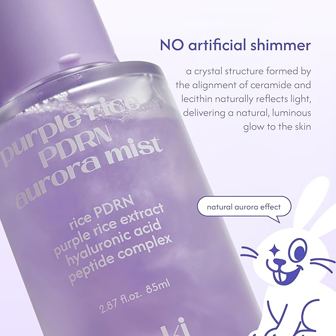 Purple Rice PDRN Aurora Mist | Hydrating Facial Toner Mist | Skin Barrier Support & Radiant Glow | Vegan Korean Skincare | 2.87 fl oz (85 ml)
