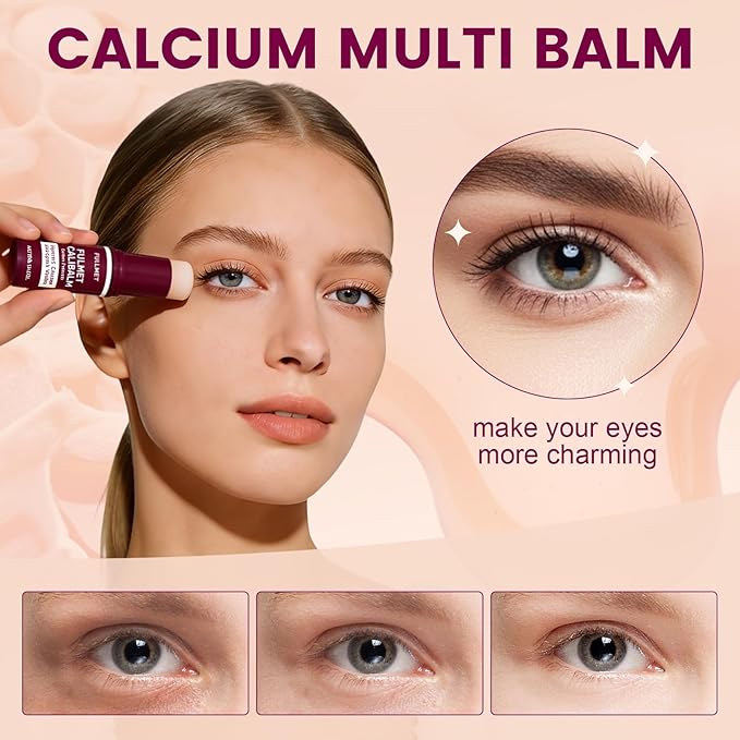 Calcium Multi Balm Stick, Calcium Volume Multi Balm, Easy-to-control Collagen Moisturing Stick, Anti-aging, Firming, Hydrating, Multi-Purpose Skin Care for Face, Eyes, Neck, 10g
