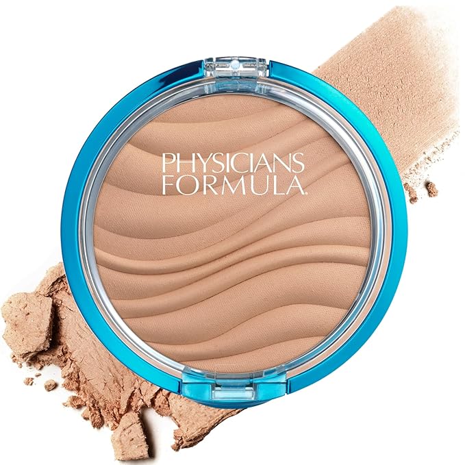 Physicians Formula Mineral Wear Talc-Free Airbrushing Pressed Powder, Full Coverage Mineral Face Powder for Sensitive Skin – Creamy Natural
