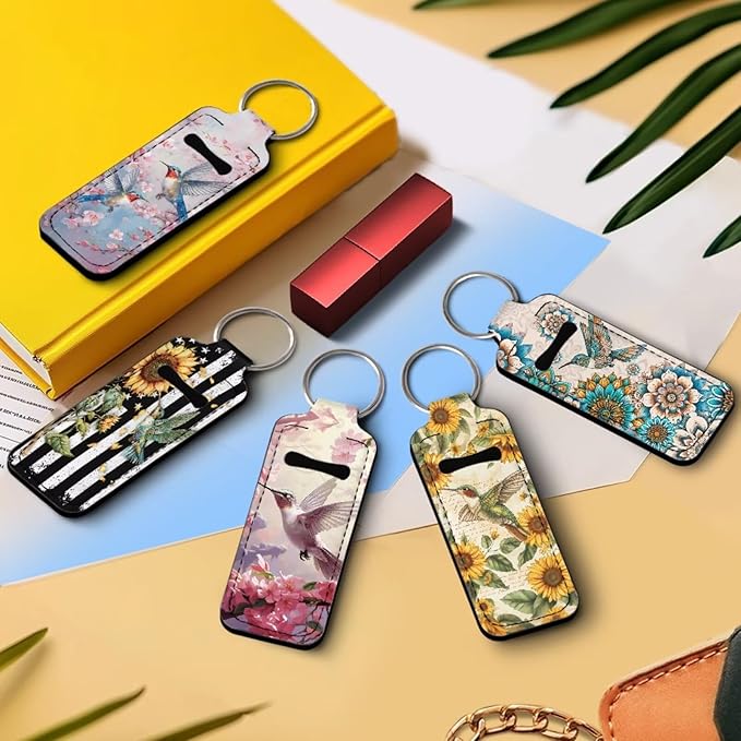 Pensura Chapstick Holder Keychain Fashion 5 Pcs Car Keychain Holder Portable Chapstick Holder Keep from Scratched and Dust