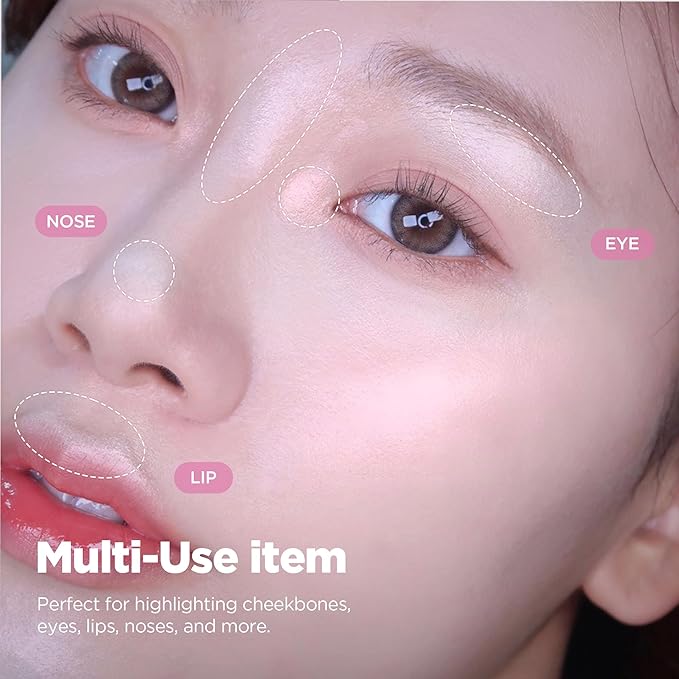 lilybyred Luv Beam Glow Veil | Korean Heart-Shaped Highlighter, Illuminating Shimmer, Radiant Glow, Silky Powder Texture, Buildable & Blendable, Lightweight & Long-Lasting, 0.11 oz. (04 Sun Beam)