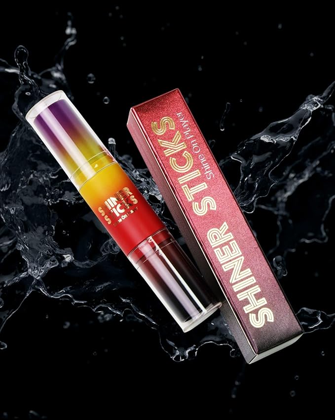 SHINER STICKS™ Dual-colored Applicator Athletic Sunscreen Sticks, 9 Colors, SPF30 UVA & UVB Protection, Water-Resistant, Moisturizer, Glare Reduction, Easy application & removal (Red and Black)