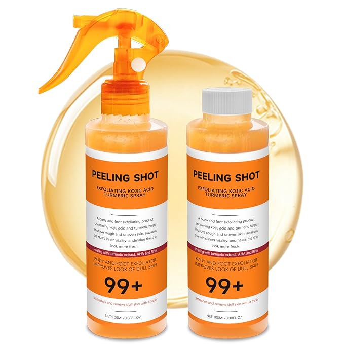Body Keratin Care Kojic Acid Turmeric Spray: Gently Exfoliating Peeling Shot– Hydrates,Nourish your skin,Suitable for All Skin Types, 200ml - NN