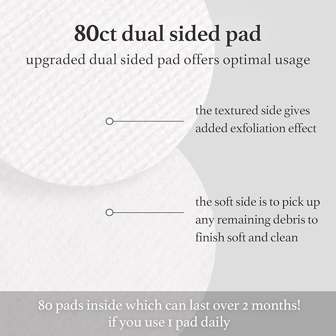 NOONI Facial Toner Pads - Glycolic Acid Pads 80 EA + Facial Cleanser - Snow Aqua 0 LHA Toning Cleansing Oil, 6.76 Fl Oz (200 ml) Bundle