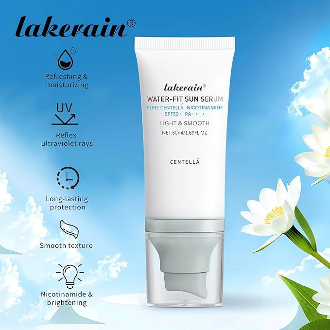 Centella Sunscreen SPF50+ PA++++, Long-Lasting Protection&Water-Fit Sun Serum, Madagascar Centella Sunscreen for All Skin Types and UV Defense, Nourishing Skin, Moisturizing Skin Care 1.69 fl oz/50 ml