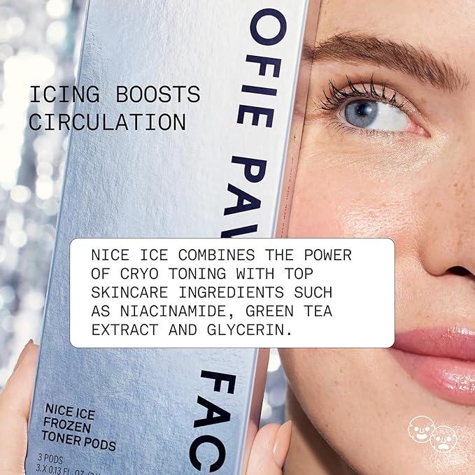 Pavitt Face Nice Ice Frozen Toner Pods, Cryo Treatment with Niacinamide and Green Tea, Reduces Puffiness - 3 Count | Limited Edition
