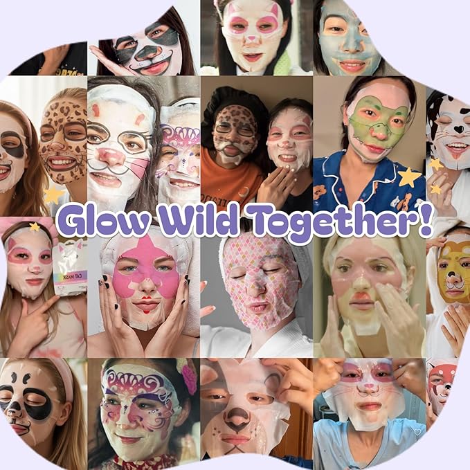 Epielle Character Face Mask Penguin 6 Pack, Fun & Effective Korean Skin Care, Spa Party Favors, Stocking Stuffers, Birthday Gifts for Women, Self Care Gifts