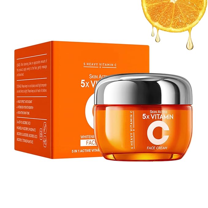 5X Vitamin C & Niacinamide Moisturizer with Hyaluronic Acid - Brightening & Glow Cream for Dark Spots, Hydrating Face Cream 50g, TikTok Favorite Gift for Women