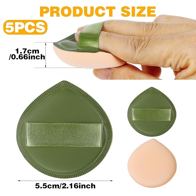 Giantree 5 Pcs Foundation Sponges, Korean Makeup Sponge Puff Soft Sponge Puff Fluffy, Teardrop Makeup Blender Foundation Applicator for Concealer Liquid Cream Loose Powder