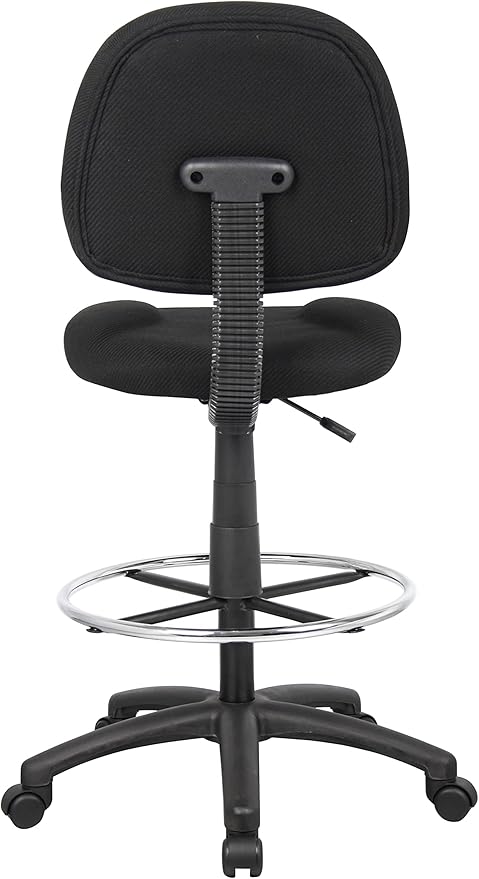 Boss Office Products B1615-BK Ergonomic Works Drafting Chair Without Arms in Black, Mid-Back