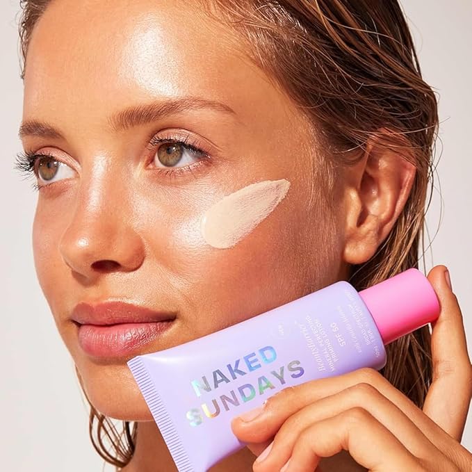 Naked Sundays BeautyBarrier Mineral Perfecting Priming Lotion SPF 50 – Sensitive Skin Mineral Sunscreen Primer with Zinc Oxide & Centella Asiatica (Cica), 50ml