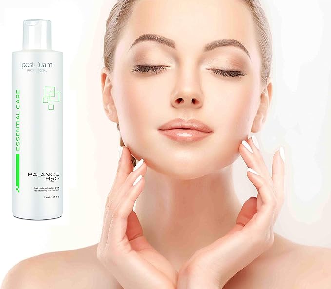 postQuam Professional Balance H2O Facial Tonic for Mixed or Oily Skin 250ml – Spanish Beauty – Mentholated Solution with Algae – Regulates Excess Sebaceous Secretion- Hydrates and Refreshes Skin