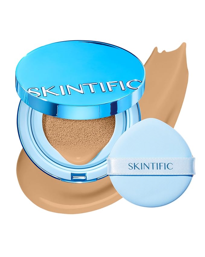 Velvet Matte Cushion Foundation Blue #03G Golden Almond| Full Coverage,12H Oil Control,Ideal for Oily & Combination Skin,Waterproof,Long-Lasting, Lightweight, Hydrating,Transfer-Proof