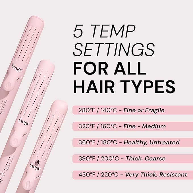 L'ANGE HAIR Le Duo Standard 360° Airflow 2 in 1 Straightener and Curler | 1 Inch Curling Wand & Titanium Flat Iron with 3.5" Plates | Hair Straightener & Curler for Short to Medium Hair (Blush)