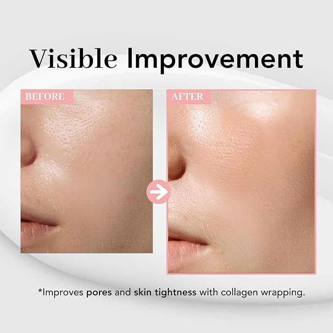 NOWATER Collagen Wrapping Mask for Glass Skin – Peel Off Korean Skincare with Hydrolyzed Collagen & 6 Peptides, Firming Anti-Aging Face Mask, Hydrating & Lifting (2.4 fl.oz)