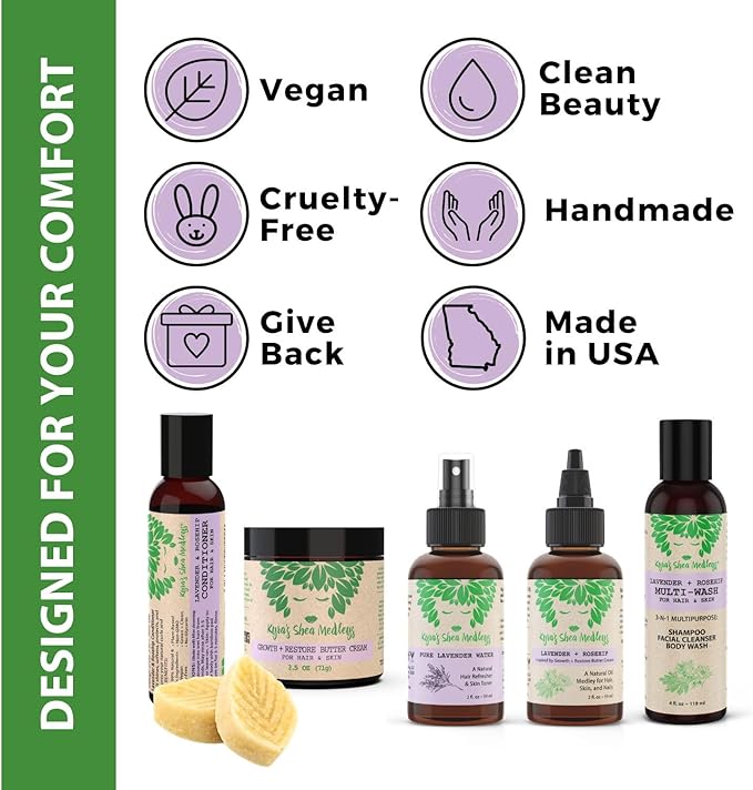 Multiuse Lavender Water Toner Mist for Face, Body, and Hair - Pure Distilled Lavender Water Spray - Soothes and Hydrates Skin, Scalp, Hair, & Nails - 4 oz