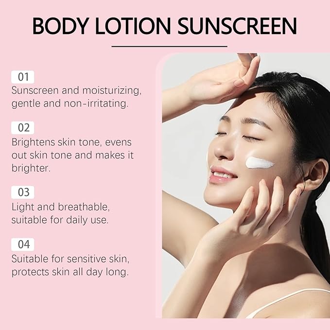 Body Sunscreen Lotion, Moisturizer Sun Screen, Lightweight under Makeup, Travel Essentials, Summer Essentials, Skin Care, Sunscreen for Body