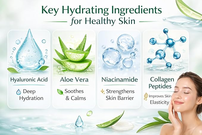 Hydrogel Collagen Face Mask – Deep Hydration Sheet Mask with Aloe Vera, Firming & Anti-Wrinkle Korean Skincare, Spa-Grade Hydrogel Mask for Dry Skin, 4 Pack