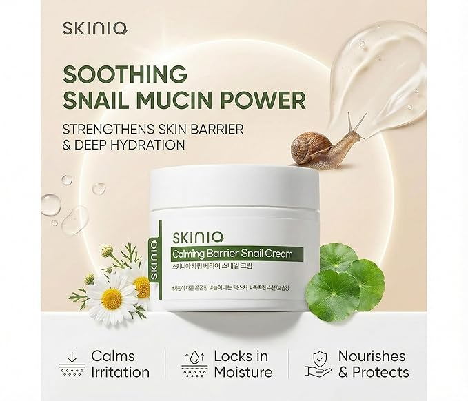 Calming Barrier Snail Cream 92%.This moisturizing formula helps nourish and rejuvenate your skin while supporting natural barrier function. Contains 92% of snail mucus filtrate.