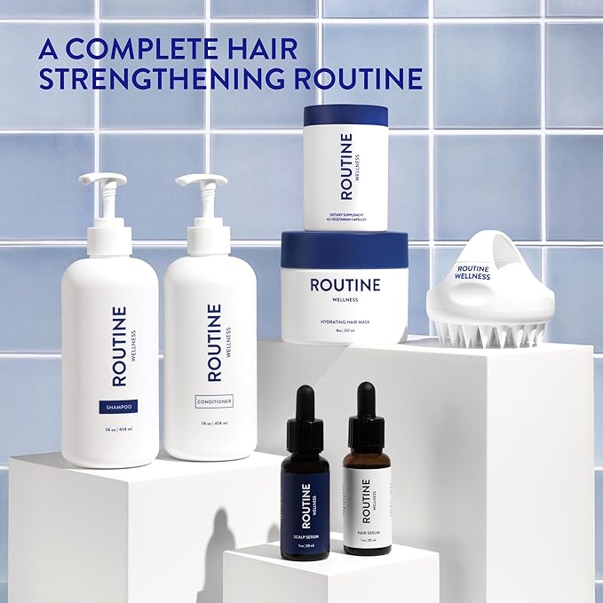 Routine Wellness Anti-Thinning Deep Conditioner for Thinning Hair to Reduce Breakage - CLINICALLY TESTED Formula with DHT Blockers Saw Palmetto, Nettle Oil - Unscented Conditioner
