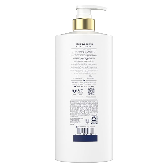 Dove Conditioner 4 Pack Intensive Repair for Damaged Hair with Bio-Protein Care Technology and Amino Serum 28 Fl Oz