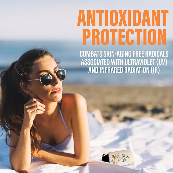 Sunscreen SPF 50 Face Cream Broad Spectrum UVA UVB Protection Lightweight Non Greasy Oil and Fragrance Free Water Resistant Facial Sunscreen 1.7 Oz