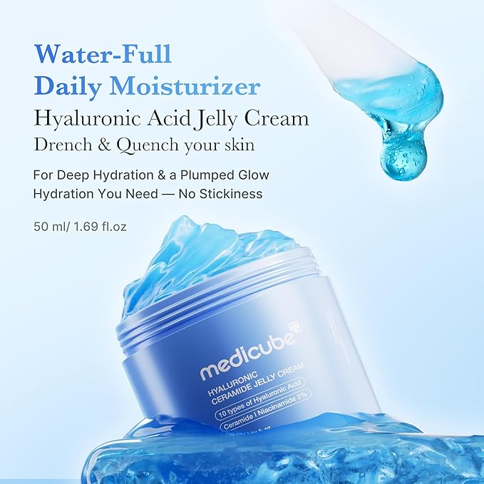 medicube Viral Jelly Cream Duo: Hyaluronic Acid and Collagen Jelly Cream for Boosting Radiance and Glow | Collagen, Hyaluronic Acid | Korean Skincare, Gifts for Women, Skin Care Set