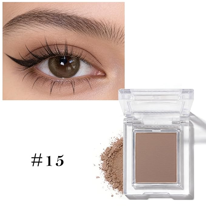 Matte Coffee Brown Single Eye Shadow Palette Makeup, Neutral Powde Eye Shadow for Women, Eye Brightener Eye Shadow Primers, Monochrome Natural High Pigment Mini Eyeshadow, sombras para ojos