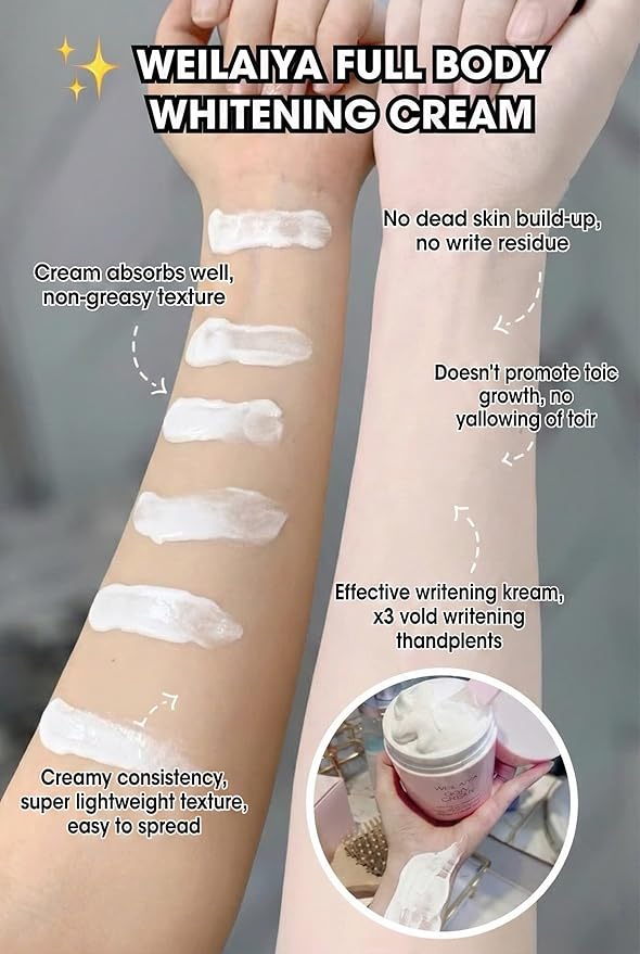 Weilaiya Camellia for Face & Body Day Cream SPF3O PA+++ NACINAMIDE GLUTATHIONE VITAMIN C (200g/7.04FL.OZ) Brightening, anti-aging, moisturizer, hydrate, non-comedogenic, water-proof, non-sticky