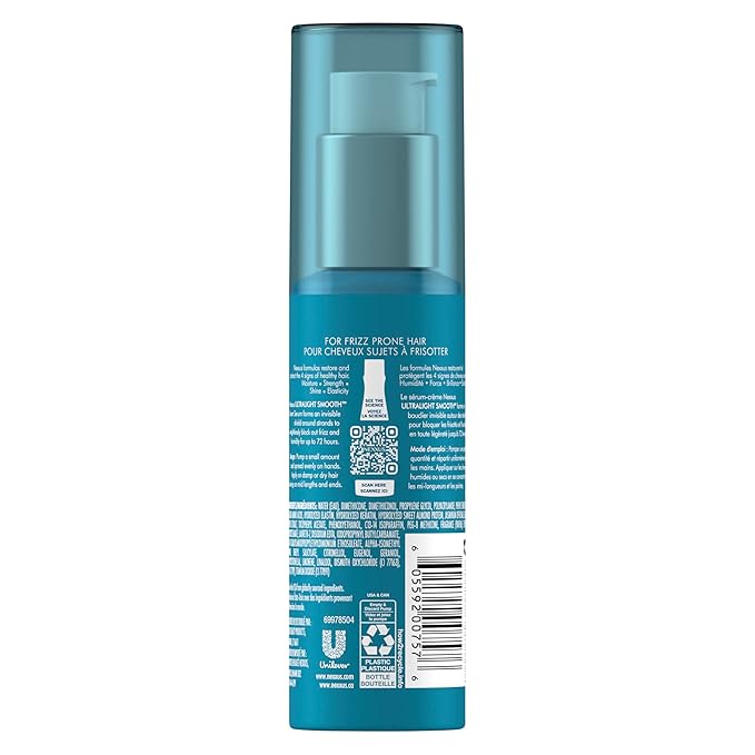 Nexxus Ultralight Smooth Frizz Defy Cream Serum for Frizzy and Dry Hair 4 fl oz,(Pack of 2)