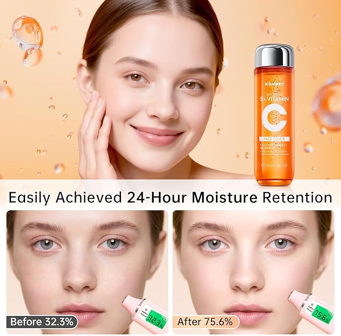 5X Vitamin C Toner - Vitamin C Face Toner with Niacinamide & Hyaluronic Acid Deep Hydration & Improves Skin Tone - Korean Skin Care for All Skins, 130ml