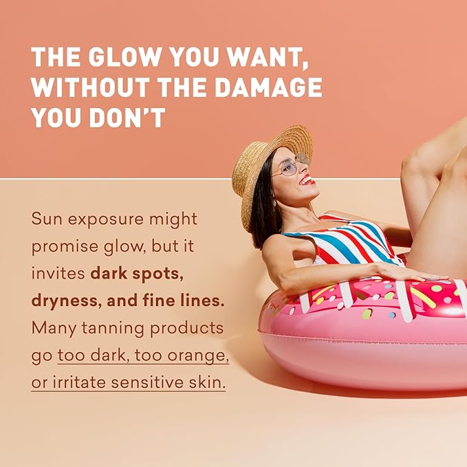 Sunless Tanning Lotion - Light to Medium tones | Indoor Self- Tanner | Body Tanning Lotion | Sun- Kissed Glow| Bronzer Lotion For All Skin Types |Just Nutritive | 8 Oz