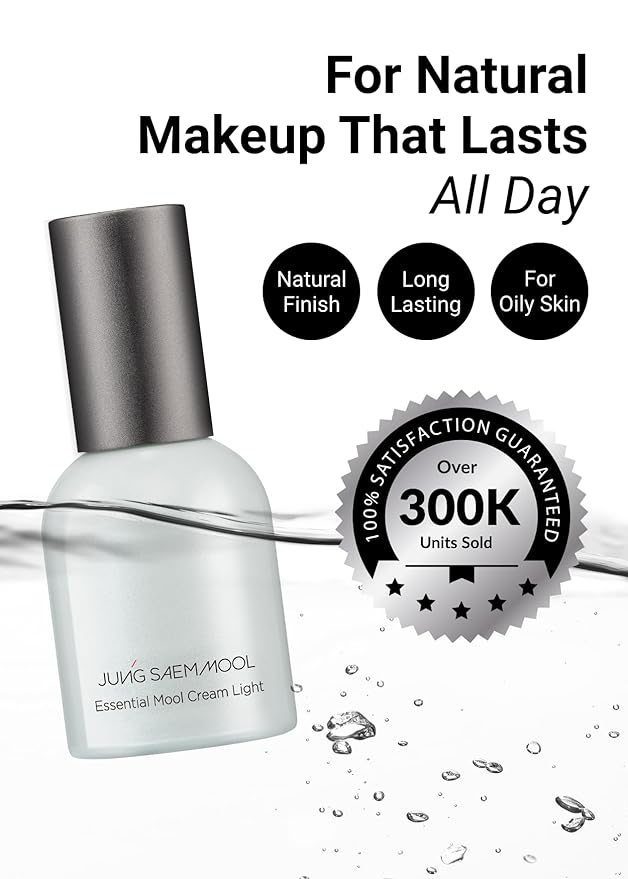 JUNG SAEM MOOL Essential Mool Cream | Hydrating Primer for a Long-Lasting Foundation Makeup, Glow Finish, Centella and Panthenol for Glass Skin, Korean Skincare (Light, 1 Fl Oz)