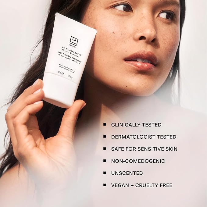 U Beauty Multimodal Sheer Facial Mineral Sunscreen SPF 25 with Non-Nano Zinc Oxide SPF Filter, plus Clary Sage and Pongamia Pinnata Seed Extracts for Brighter-Looking Skin with an Airbrush Finish