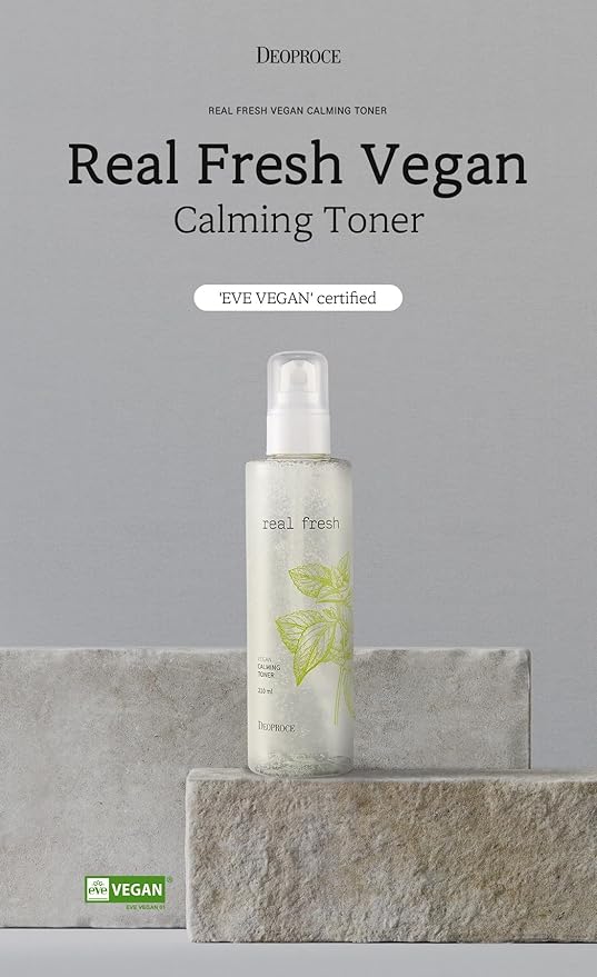 Deoproce Real Fresh Vegan Calming Toner 200 ml, Korean Skincare, Rosemary, Jasmine, Chamomile, Sage, Lavender Extracts