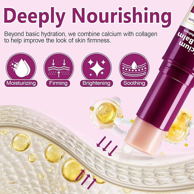 Calcium Multi Balm Stick, 9g Calcium Multi Balm, Collagen Moisturing Stick, Wrinkle Core, Moisturizing Cream, Hydrating, Firming Skin, Suitable for Eyes, Neck, Face