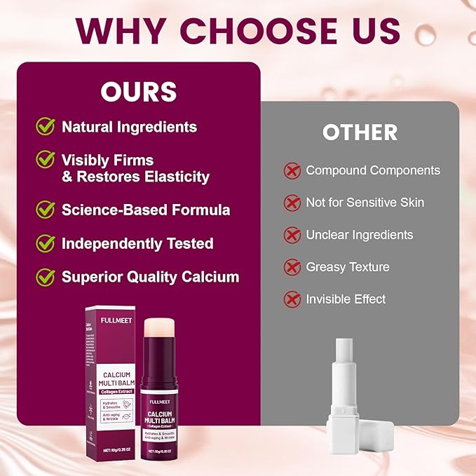 Calcium Multi Balm Stick, Calcium Volume Multi Balm, Easy-to-control Collagen Moisturing Stick, Anti-aging, Firming, Hydrating, Multi-Purpose Skin Care for Face, Eyes, Neck, 10g