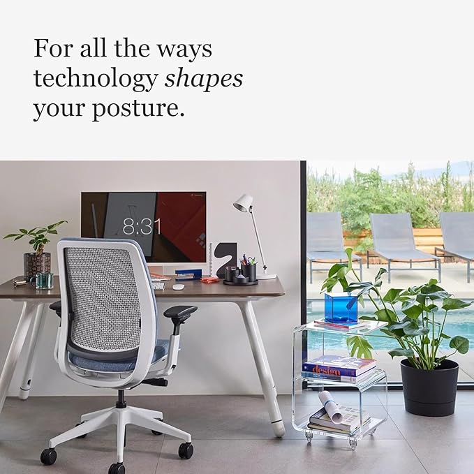 Steelcase Series 2 Office Chair - Ergonomic Work Chair with Wheels for Carpet - with Back Support, Weight-Activated Adjustment & Arm Support - Adjustable Rolling Chairs for Desk - Licorice