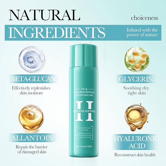Daily Hydrating Facial Toner for Women | Soothing Alcohol-Free Formula for Moisturized Skin Hyaluronic Acid One Size