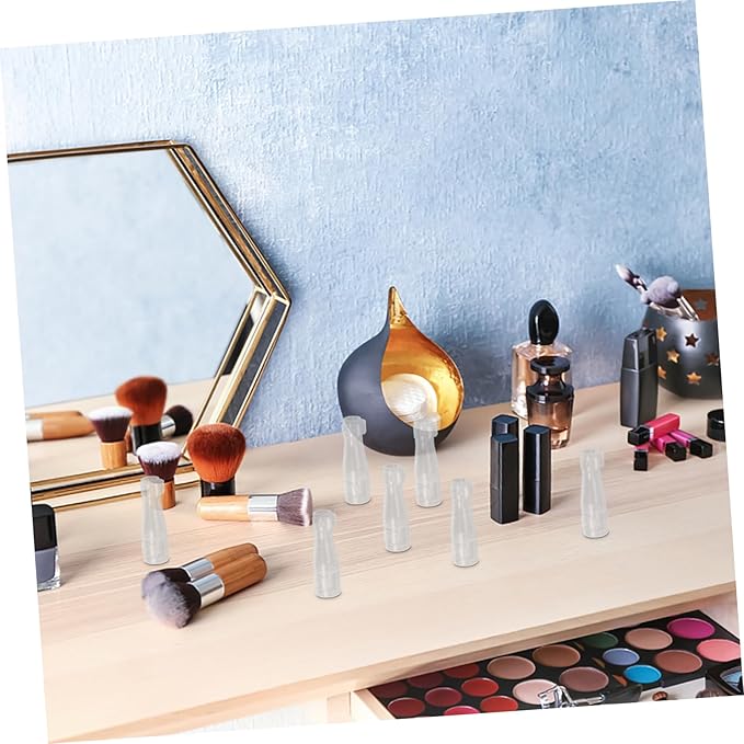 10pcs Makeup Brush Covers Transparent Makeup Brush Protectors Caps Cosmetic Brush Guards For Round Brush Cover Storage